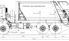 Мусоровоз HIDRO-MAK объемом 16 куб.м. на шасси КАМАЗ 43118